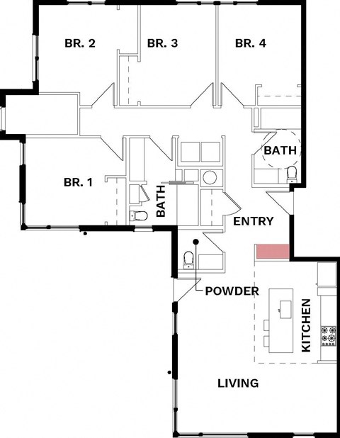 floor plan of the lower level at Lido Apartment Homes @ Hailey, ID, Hailey Idaho